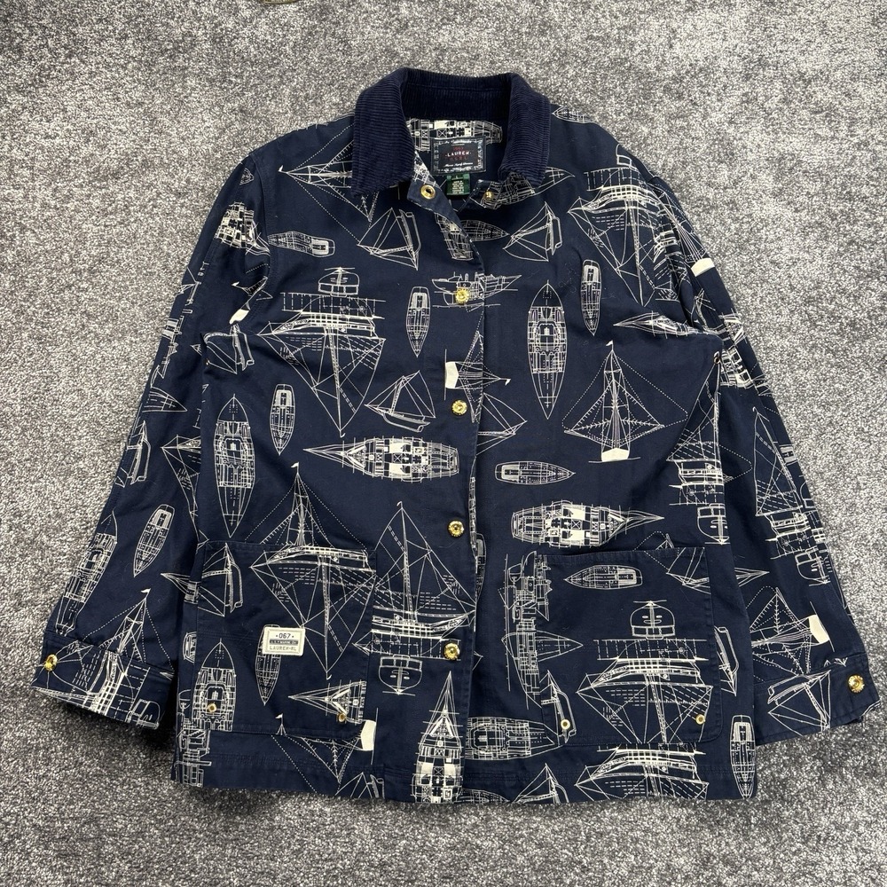 Lauren Ralph Lauren Nautical Marine Chore Coat Jacket Large USRL U.S. Marine